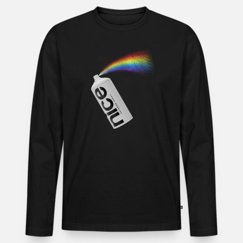 nice - Das spritzige Regenbogen Spray - Männer Premium Bio Langarmshirt - Schwarz