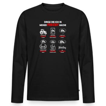 Dinge die ich in meiner Freizeit mache Traktoren - Männer Premium Bio Langarmshirt - Schwarz - Vorne - Nico (187cm)