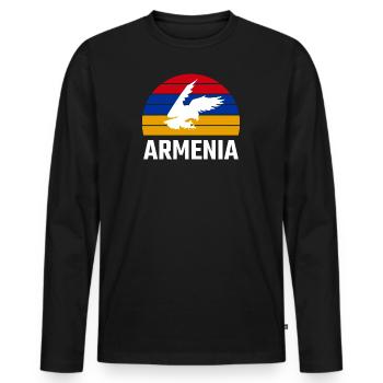 Armenien Armenia Flagge Armenian Adler Armenisch - Männer Premium Bio Langarmshirt - Schwarz - Vorne - Nico (187cm)