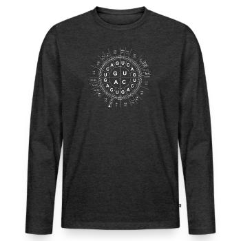 Code-Sonne/Genetik/DNA/DNS/Biologie/Wissenschaft - Männer Premium Bio Langarmshirt - Anthrazit meliert - Vorne - Nico (187cm)