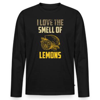 Citrons J’aime L’odeur Des Citrons Agrumes Lo - T-shirt manches longues Premium bio Homme - noir - Devant - Nico (187cm)
