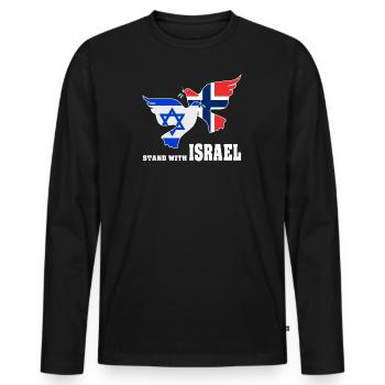 Norway Israel Doves of Peace - Men's Premium Organic Long Sleeve Shirt - black - Front - Nico (187cm)