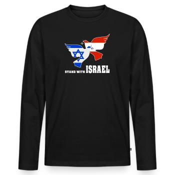 Austria Israel Doves of Peace - Men's Premium Organic Long Sleeve Shirt - black - Front - Nico (187cm)