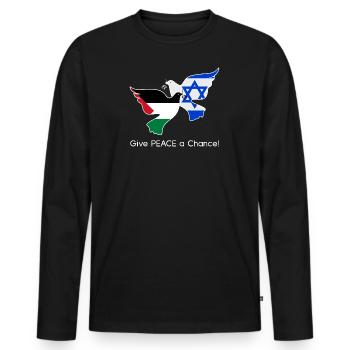 Frieden für Israel und Palästina - Männer Premium Bio Langarmshirt - Schwarz - Vorne - Nico (187cm)
