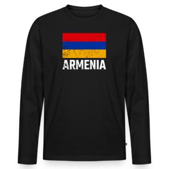 Armenia Armenia Flag Armenian Eagle Armenian - Men's Premium Organic Long Sleeve Shirt - black - Front - Nico (187cm)