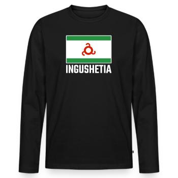 Ingushetia Inguschetia Ingush Flag Ing - Men's Premium Organic Long Sleeve Shirt - black - Front - Nico (187cm)