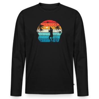 Frisbee - Men's Premium Organic Long Sleeve Shirt - black - Front - Nico (187cm)
