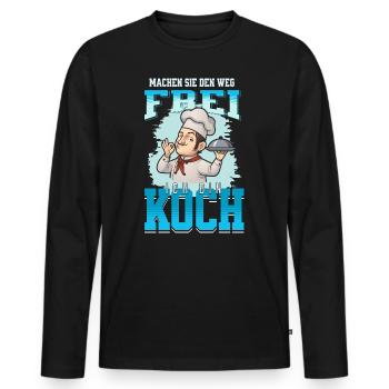 Koch Köche sind immer im Stress - Männer Premium Bio Langarmshirt - Schwarz - Vorne - Nico (187cm)