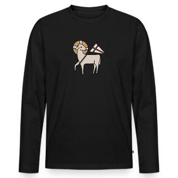 Jesus Christ Agnus Dei Christ - Men's Premium Organic Long Sleeve Shirt - black - Front - Nico (187cm)
