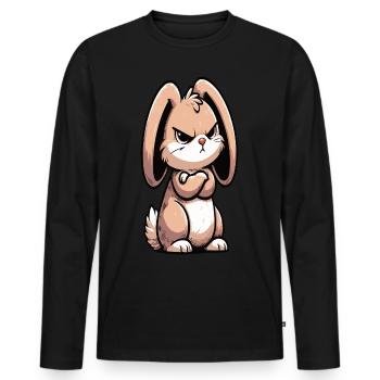 Kaninchen Hase Hasen langohr Klopfer Rammler - Männer Premium Bio Langarmshirt - Schwarz - Vorne - Nico (187cm)