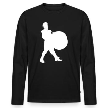 Silhouette du Héros de l’Écran - T-shirt manches longues Premium bio Homme - noir - Devant - Nico (187cm)
