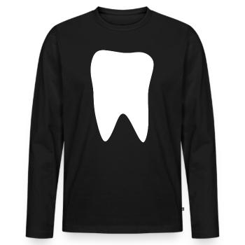 Dent Dents, Dents, Dentiste - T-shirt manches longues Premium bio Homme - noir - Devant - Nico (187cm)