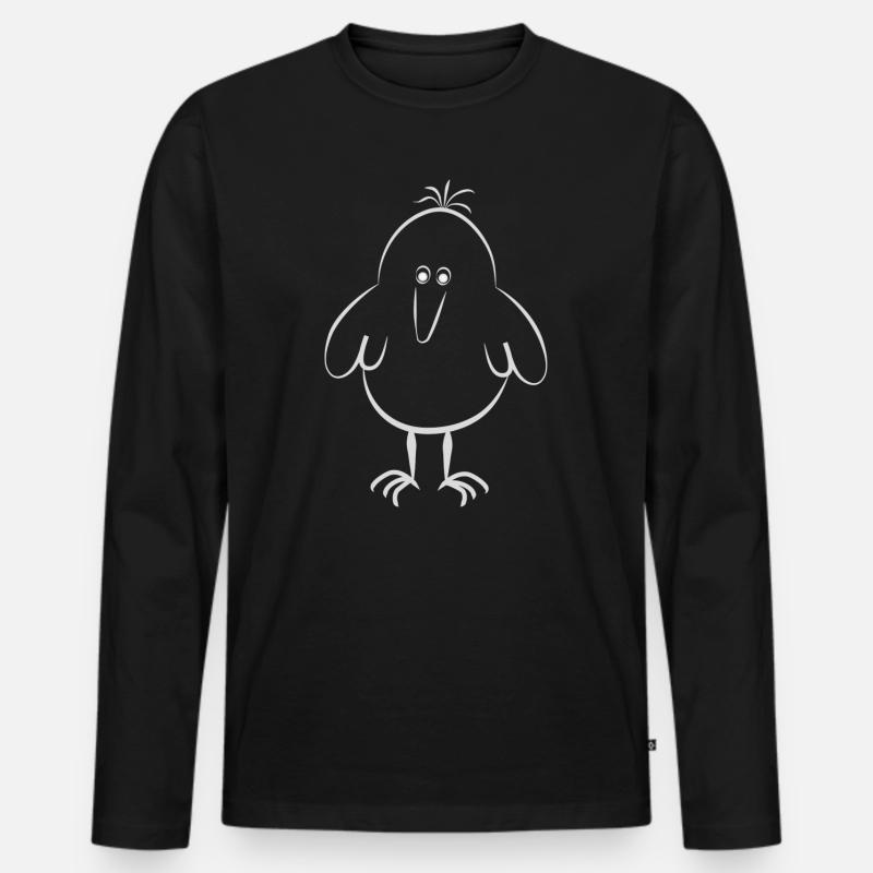 Kleiner Spatz - Männer Premium Bio Langarmshirt - Schwarz