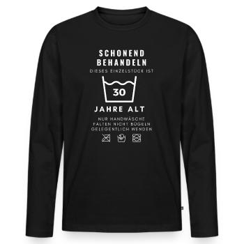 Geschenk zum 30. Geburtstag Lustiger Spruch 1996 - Männer Premium Bio Langarmshirt - Schwarz - Vorne - Nico (187cm)
