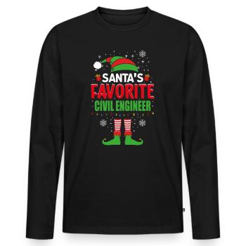 Santa's Favorite Civil Engineer Elf Christmas - Männer Premium Bio Langarmshirt - Schwarz - Vorne - Nico (187cm)