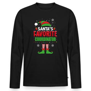 Santa's Favorite Coordinator Elf Christmas - Männer Premium Bio Langarmshirt - Schwarz - Vorne - Nico (187cm)