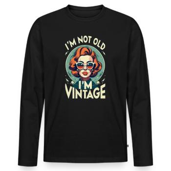 vintage Lady - Men's Premium Organic Long Sleeve Shirt - black - Front - Nico (187cm)