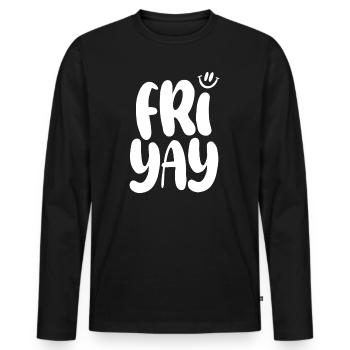 Friyay Friday - Männer Premium Bio Langarmshirt - Schwarz - Vorne - Nico (187cm)