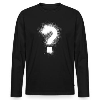 point d’interrogation - T-shirt manches longues Premium bio Homme - noir - Devant - Nico (187cm)