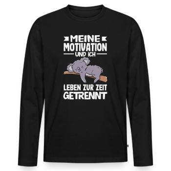 Ma motivation et moi - actuellement séparés - T-shirt manches longues Premium bio Homme - noir - Devant - Nico (187cm)