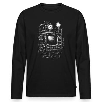 Steampunk Television Engine - Men's Premium Organic Long Sleeve Shirt - black - Front - Nico (187cm)
