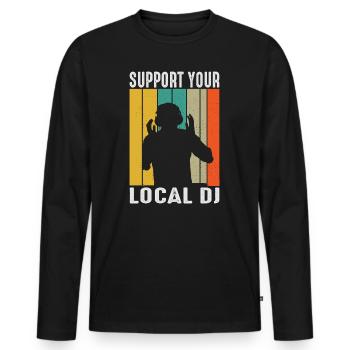 DJ Outfit Geschenke - Männer Premium Bio Langarmshirt - Schwarz - Vorne - Nico (187cm)