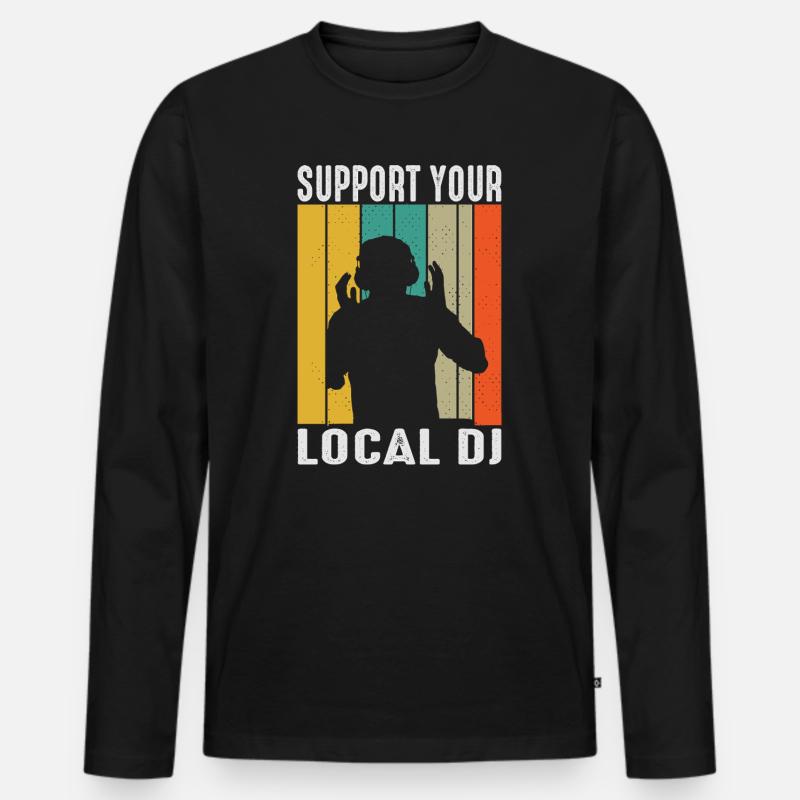 DJ Outfit Geschenke - Männer Premium Bio Langarmshirt - Schwarz