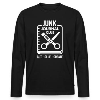 Junk Journal Club Cut Glue Create - Männer Premium Bio Langarmshirt - Schwarz - Vorne - Nico (187cm)