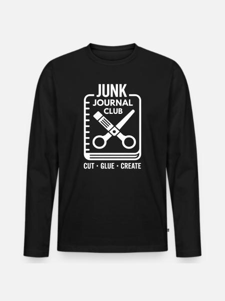 Junk Journal Club Cut Glue Create - Men's Premium Organic Long Sleeve Shirt - black