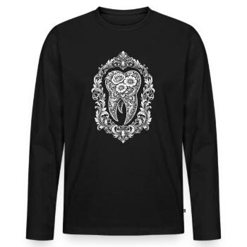 Baroque tooth design in frame - Men's Premium Organic Long Sleeve Shirt - black - Front - Nico (187cm)