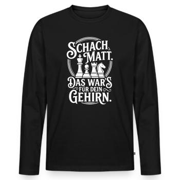 Échec et mat – Ton cerveau capitule - T-shirt manches longues Premium bio Homme - noir - Devant - Nico (187cm)
