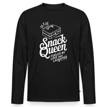 Snack Queen Fueled By Love And Laughter Funnier - Men's Premium Organic Long Sleeve Shirt - black - Front - Nico (187cm)
