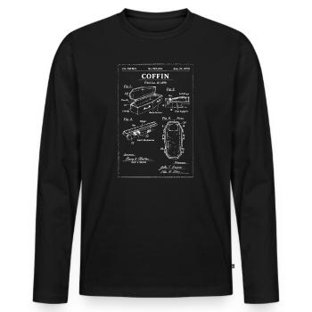 Sarg-Bauplan-Patent - Männer Premium Bio Langarmshirt - Schwarz - Vorne - Nico (187cm)