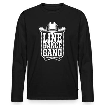 Line Dance Gang Western - Men's Premium Organic Long Sleeve Shirt - black - Front - Nico (187cm)