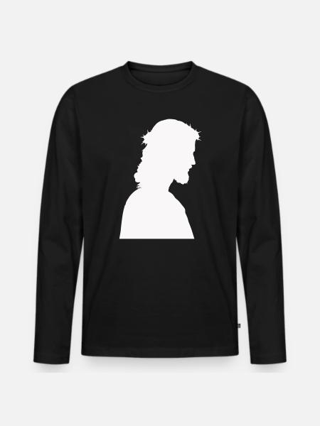 Jesus Christ Silhouette - Men's Premium Organic Long Sleeve Shirt - black