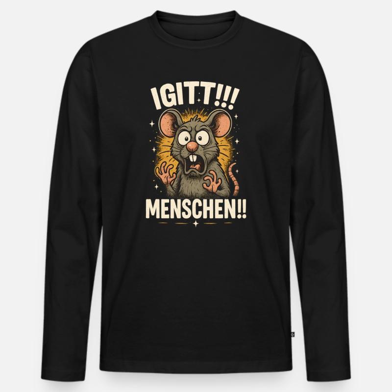 Igitt Menschen - Männer Premium Bio Langarmshirt - Schwarz