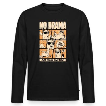 No Drama Llama Sunshine Comic - Men's Premium Organic Long Sleeve Shirt - black - Front - Nico (187cm)