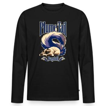 Plume Tail Ragdoll Cat, Flop Mode Katzenliebhaber Geschenk - Männer Premium Bio Langarmshirt - Schwarz - Vorne - Nico (187cm)