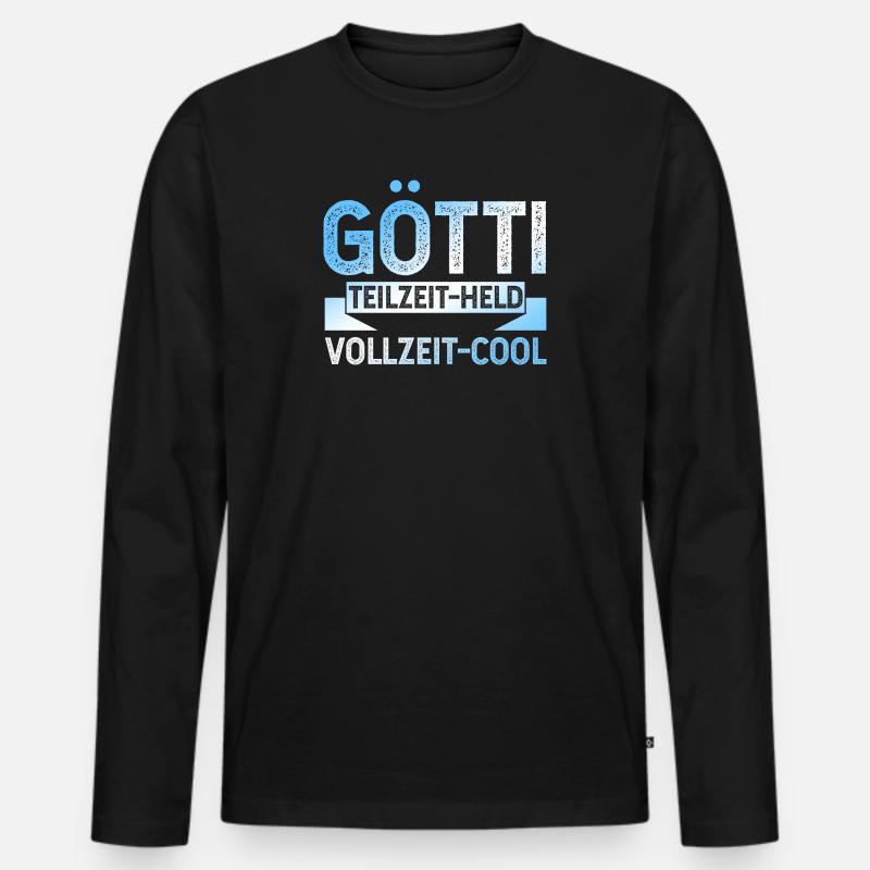 Götti Held - Männer Premium Bio Langarmshirt - Schwarz