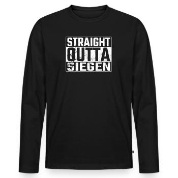 Straight Outta Siegen Siegener - Men's Premium Organic Long Sleeve Shirt - black - Front - Nico (187cm)