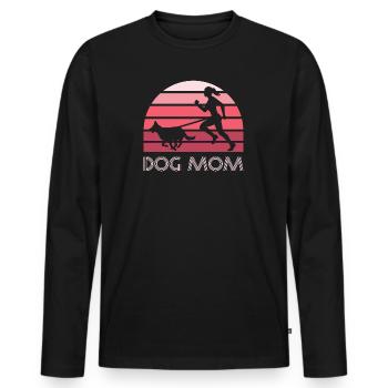 Canicross Running avec Chien Canicross Femmes - T-shirt manches longues Premium bio Homme - noir - Devant - Nico (187cm)