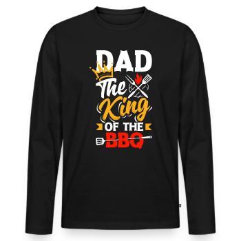 Dad The King Of The BBQ Father's Day Grill - Männer Premium Bio Langarmshirt - Schwarz - Vorne - Nico (187cm)