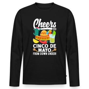 Cheers to Cinco de Mayo from Down Under - Männer Premium Bio Langarmshirt - Schwarz - Vorne - Nico (187cm)