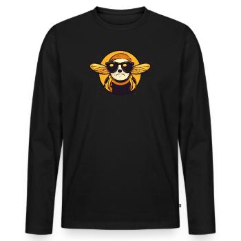 Bee Sunglasses Brummer Honey Bee - Men's Premium Organic Long Sleeve Shirt - black - Front - Nico (187cm)