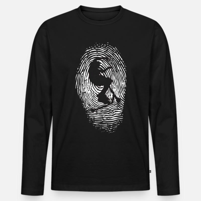 Fußabdruck eines Rollers - Männer Premium Bio Langarmshirt - Schwarz