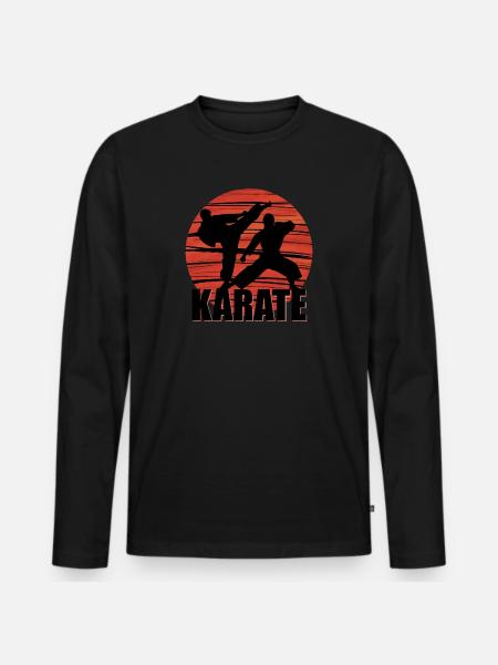 Karate Kampfkunst - Männer Premium Bio Langarmshirt - Schwarz