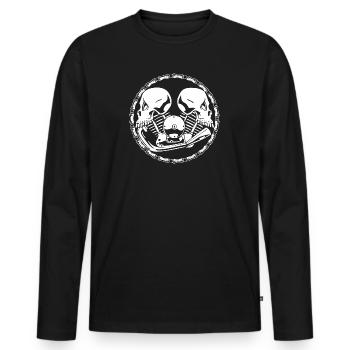 Custom Cycle - Motor Skulls - Men's Premium Organic Long Sleeve Shirt - black - Front - Nico (187cm)