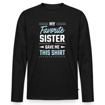 Frère ou sœur Sœur Sœur préférée - T-shirt manches longues Premium bio Homme - noir - Devant - Nico (187cm)