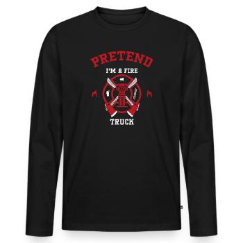 Faites semblant d’être un camion de pompiers - T-shirt manches longues Premium bio Homme - noir - Devant - Nico (187cm)