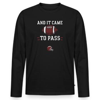 And It Came To Pass - Football - Men's Premium Organic Long Sleeve Shirt - black - Front - Nico (187cm)